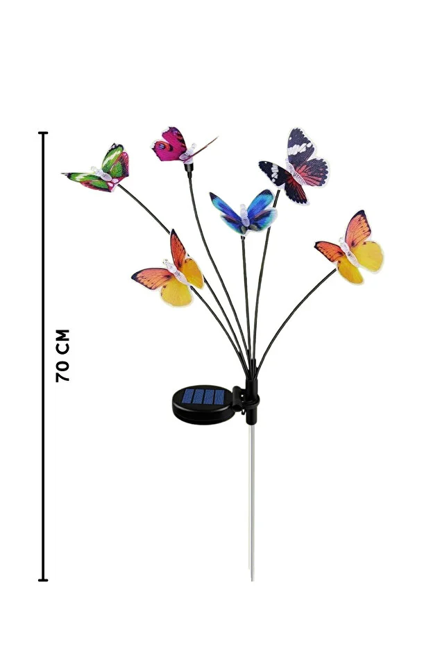 6 Led'li Renkli KELEBEK Güneş Enerjili Bahçe Aydınlatması